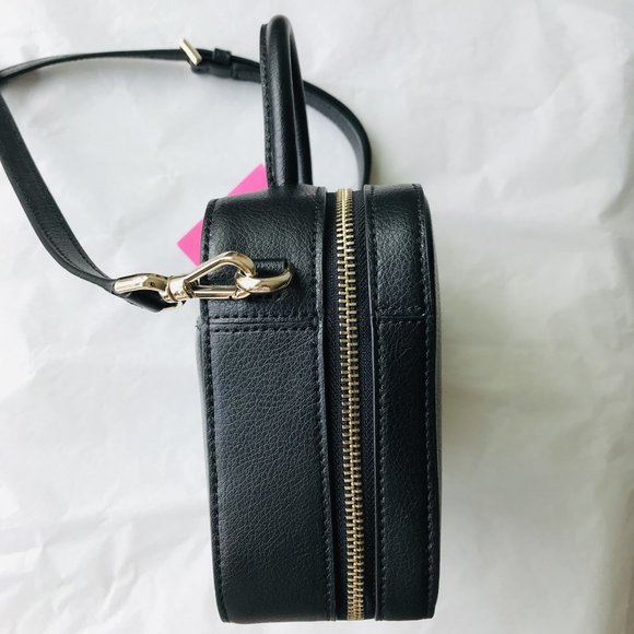 Kate Spade Maddy Top Handle Crossbody Camera Leather Bag Purse Black - Picture 6 of 9